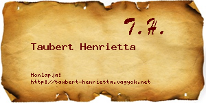 Taubert Henrietta névjegykártya